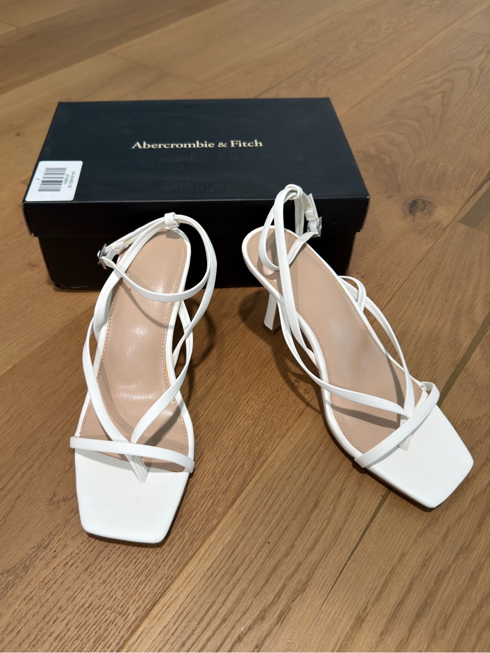 Abercrombie & Fitch White Strappy Heeled Sandals